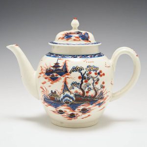A Christian Liverpool Porcelain Teapot and Cover 1770-75