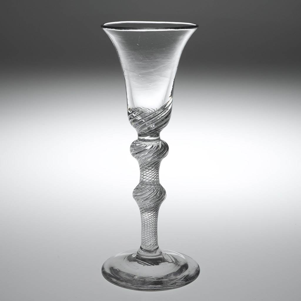 Double Knopped Air Twist Wine Glass