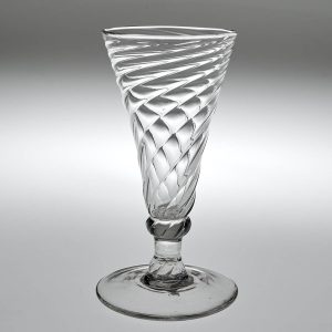 A Wrythen Moulded Dwarf Ale Glass c1770