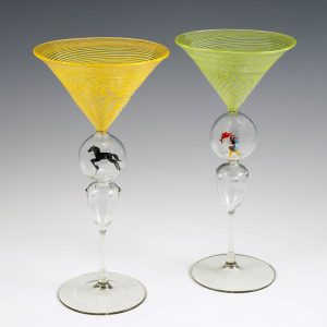 Two Bimini Cocktail Glasses c1930