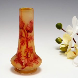 A Miniature Daum Nancy Thistle Vase c1910