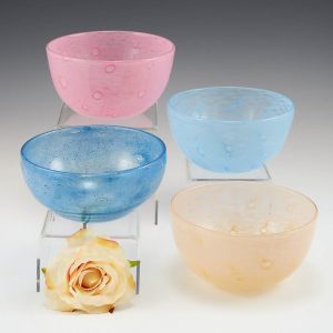 A Set Of Four Nazeing Cloudy Glass Dessert Bowls c1930
