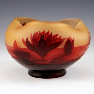 Paul Nicolas D'Argental Tricorn Cameo Waterlillies Vase c1920