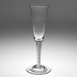 A Very Tall Georgian Opaque Twist Stem Ale Glass c1760