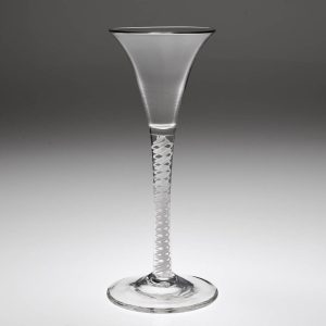 A Opaque Twist Cordial Glass c1825