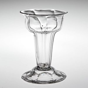 Georgian Rib Moulded Pan Top Jelly Glass with a Helmet Foot 1740-60