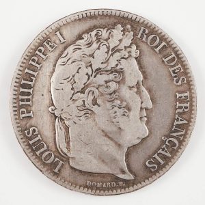Silver Five Francs Louis Philippe I Last King of France 1838