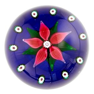A Selkirk " Flower " Millefiori Paperweight 335/500 1980