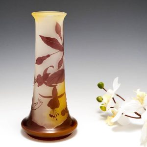 A Galle Four Colour Cameo Fuchia Vase c1905