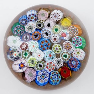 A Jim Hart Silhouette Millefiori Closepack Paperweight c2010