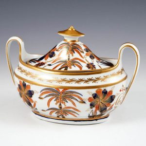 A New Hall Porcelain Sucrier and Cover 1795-1810