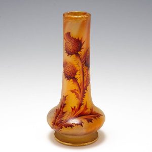 Miniature Daum Nancy Thistle Vase c1900