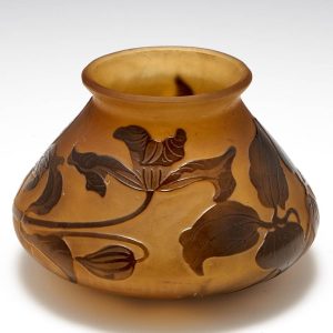 A Miniature D'Argental Cameo Vase Decorated With Cattleya Orchids c 1920