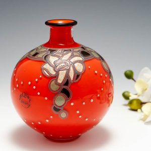 Delatte Nancy Enamelled Glass Vase c1920