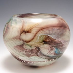 An Aubergine and Turquioise Journey Bowl by Siddy Langley