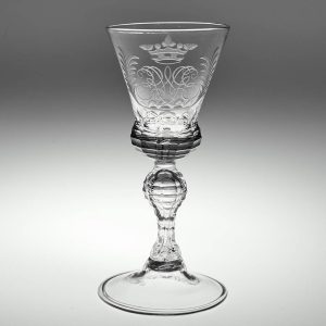 Wheel-Engraved Saxon Goblet c 1740