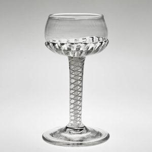 Georgian Mead or Champagne Glass Opaque Twist Stem