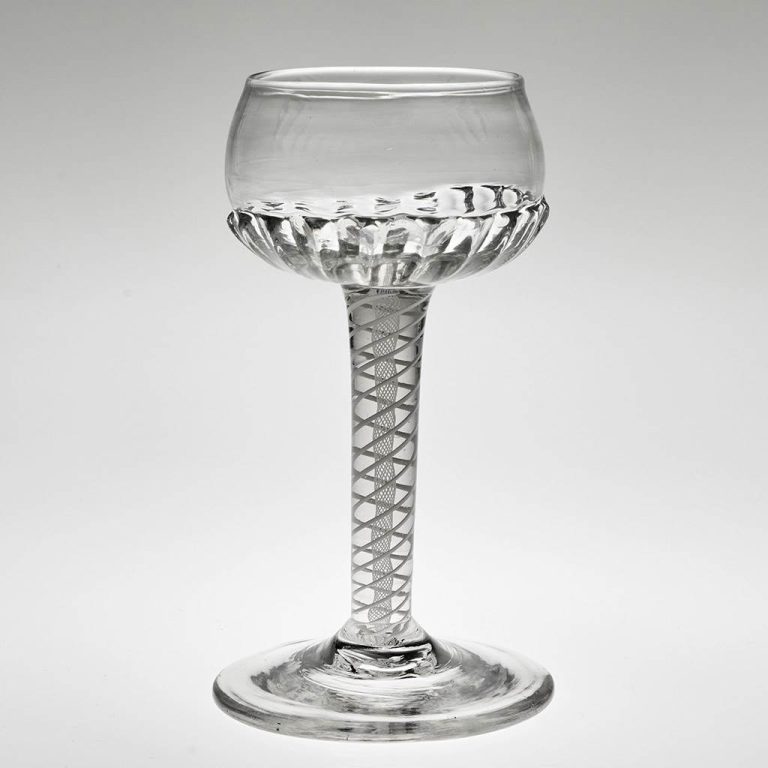 Georgian Mead or Champagne Glass Opaque Twist Stem