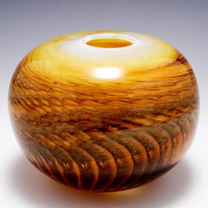 A Spherical Pheasant Feather Vase by Siddy Langley