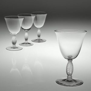 Four Lalique Fontainebleau Glasses Designed 1939