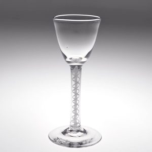 An Opaque Twist Wine Glass c1920