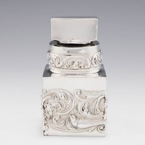 Sterling Silver Cased Glass Perfume Bottle William Comyns London 1899