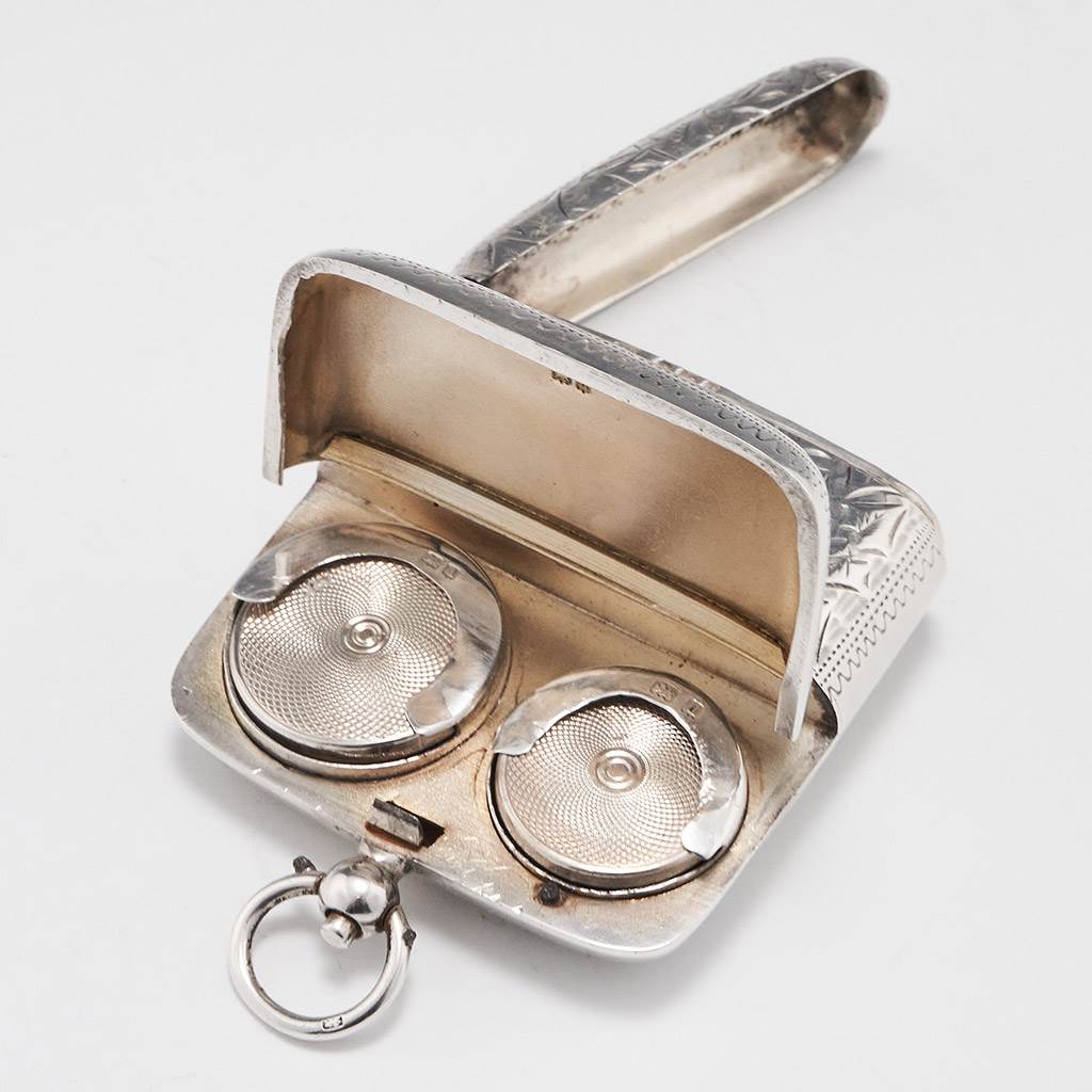 A Silver Vesta And Combination Soverign Case