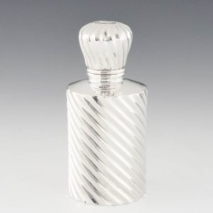 Hallmarked Wrythen Silver Cased Perfume Bottle Birmingham 1890