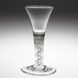Georgian Opaque Twist Dram Glass c1760