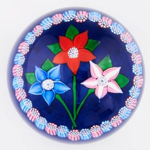 A John Deacons Lampwork Primrose Millefiori Paperweight 2001