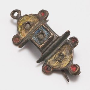 Roman Equal-Ended Stepped Bronze Enamelled Brooch or Fibula, 1st-2nd Century