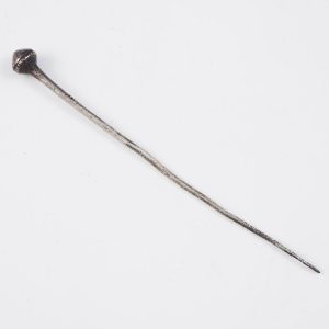 Viking Silver Decorated Pin With Poppy Seed-Head Finial 10th-11th Century