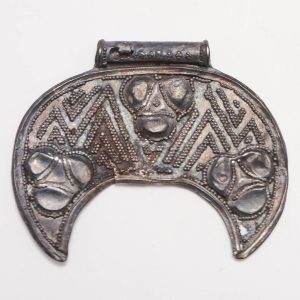 Viking Silver Filigree Lunate Pendant 9th-11th Century