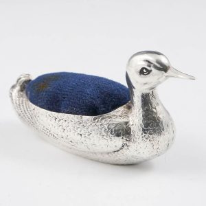 Edwardian Sterling Silver Duck Pin Cushion By Sampson Mordan - 1905