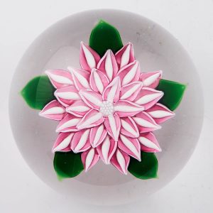 A John Deacons Lampwork Clematis Paperweight c2000