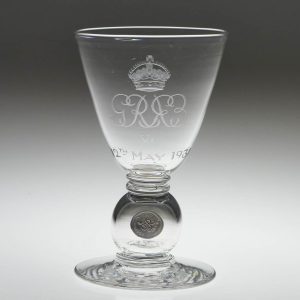 A George VI and Queen Elizabeth Coronation Coin Glass 1937