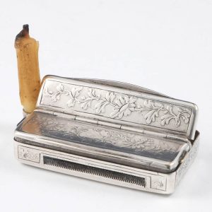 A Continental Combined Silver Vesta With Go to Bed c1910