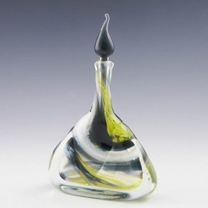 Green and Grey Sommerso Winged Scent Bottle By Siddy Langley