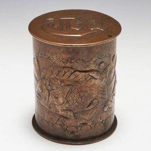 A Newlyn Copper Tea Caddy c1900
