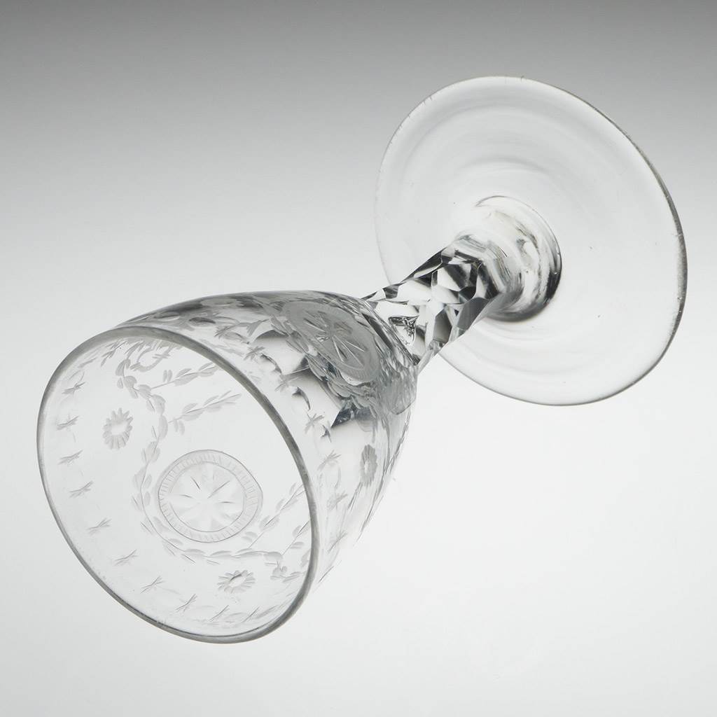 Engraved Short Wine Glass c1790 - Image 2