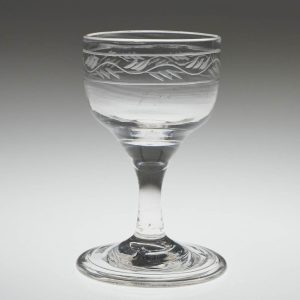 Engraved Georgian Dram Glass c1780