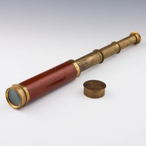 Regency Three-Drawer Brass and Mahogany Nautical Telescope By Syeds & Davis of London c1815