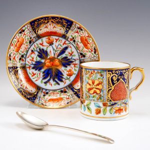 Herculaneum Liverpool Porcelain Coffee Can and Saucer c1815