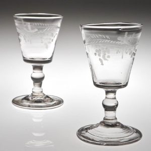 A Pair of Bucket Bowl Gin Glasses c1810