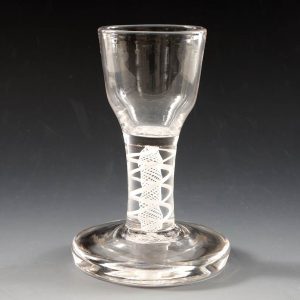 Edwardian Opaque Twist Firing Glass c1910