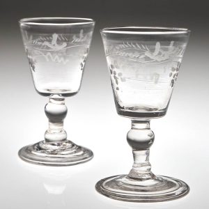 Two Bucket Bowl Georgian Gin Glasses c1810