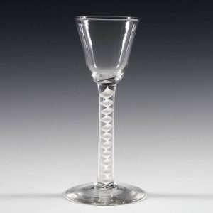 A Single Series Opaque Twist Georgian Wine Glass c1760