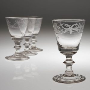Four Bucket Bowl Georgian Gin Glasses c1810