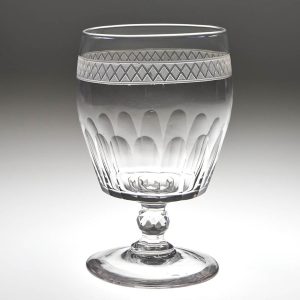 Rare Barrel-Shaped Regency Period Engraved and Cut Rummer c1815