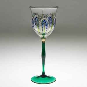 Theresienthal Enamelled Distel (Thistle) Pattern Wine Glass c1905